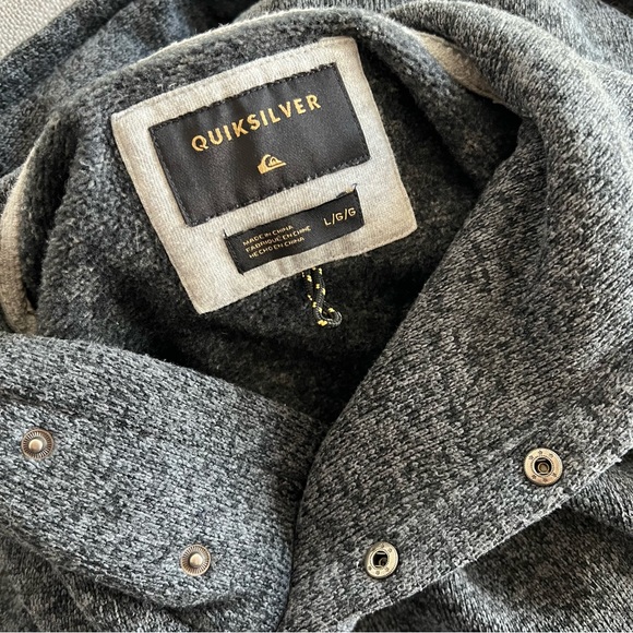 Quiksilver Gray Sweater Hooded Sweatshirt - Picture 5 of 6